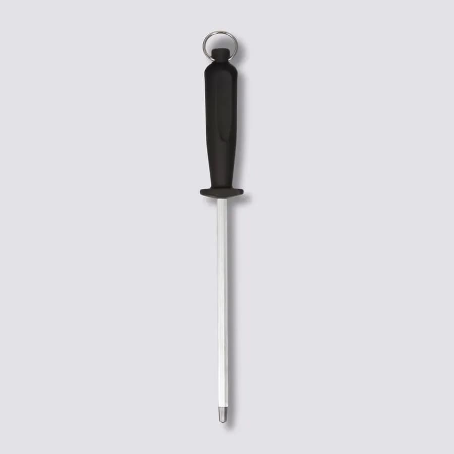Affilacoltelli 32h cm in acciaio inox cromo e manico nero