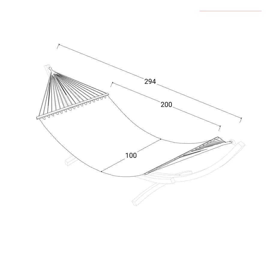 Amaca da giardino 100x200 cm in polycotone a righe blu con stecche in legno