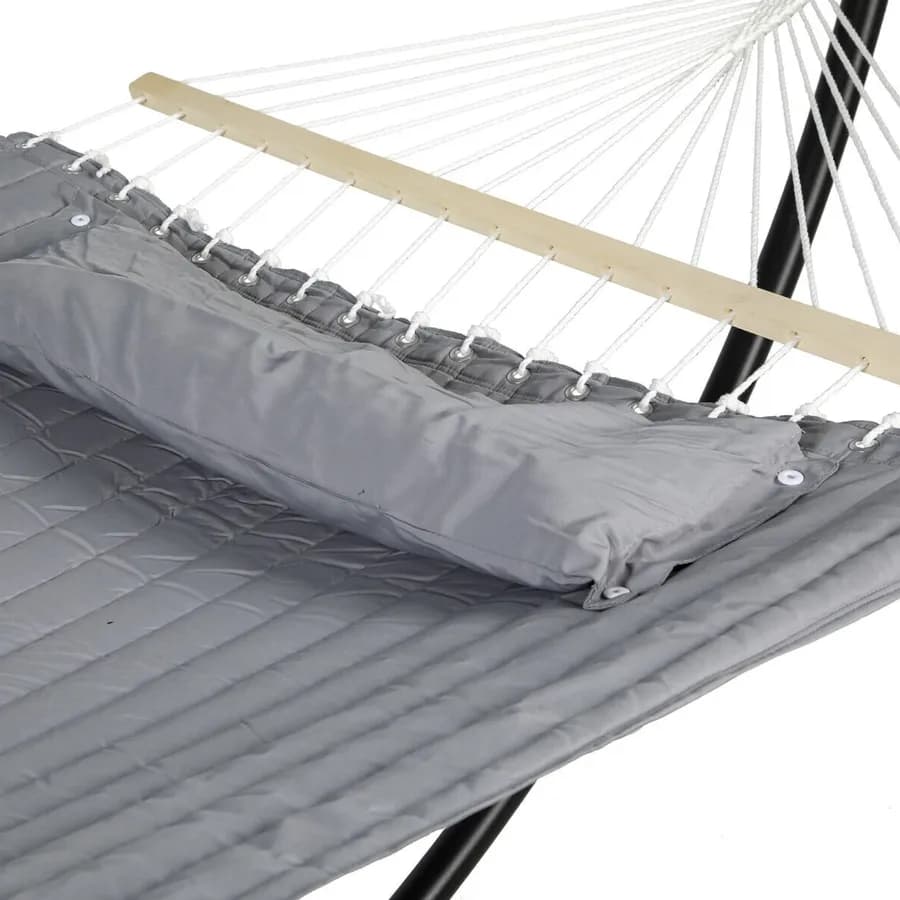 Amaca da giardino trapuntata 190x140 cm in tela grigio - Brigida