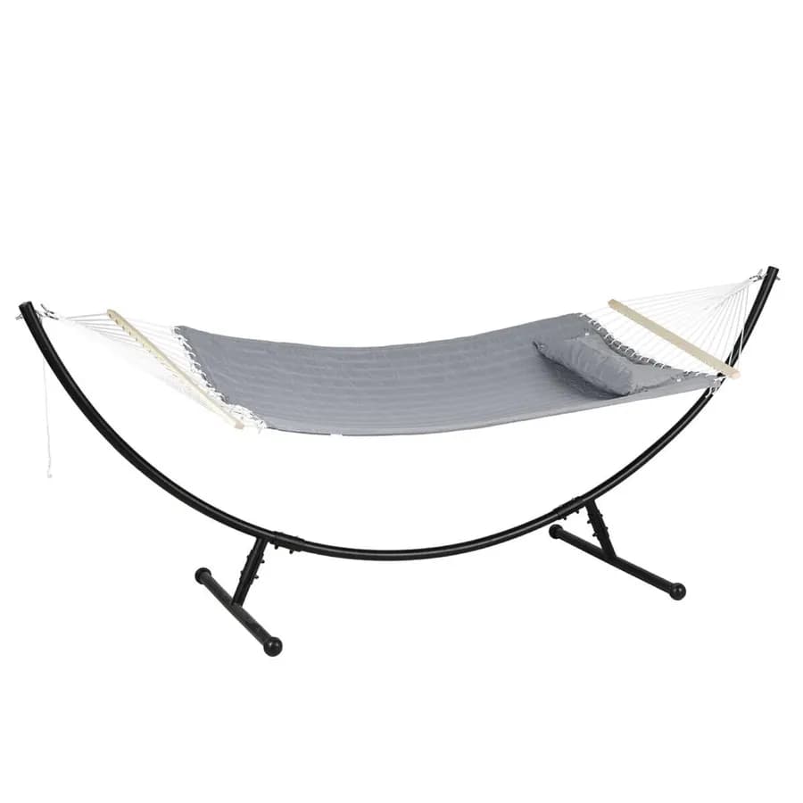 Amaca da giardino trapuntata 190x140 cm in tela grigio - Brigida
