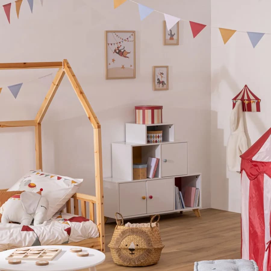 Appendiabiti a muro con 4 ganci a forma di circo - Kids