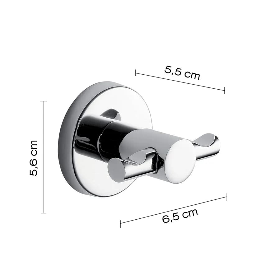Appendiabiti doppio in acciaio inox e cromall cromo - Felce di Gedy