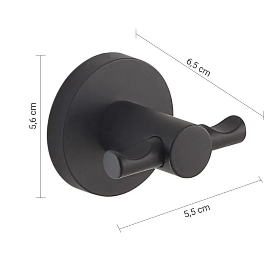 Appendiabiti doppio in acciaio inox e cromall nero - Felce di Gedy
