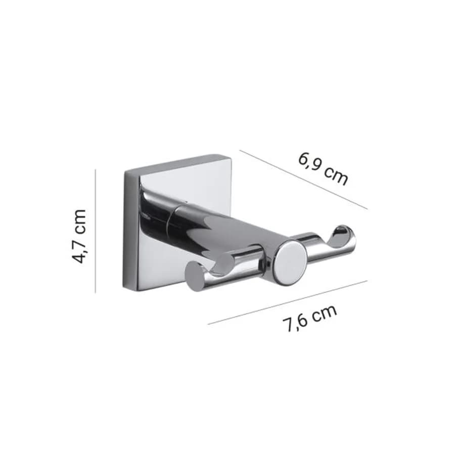 Appendiabiti doppio in acciao inox e cromall cromo - Fuji di Gedy