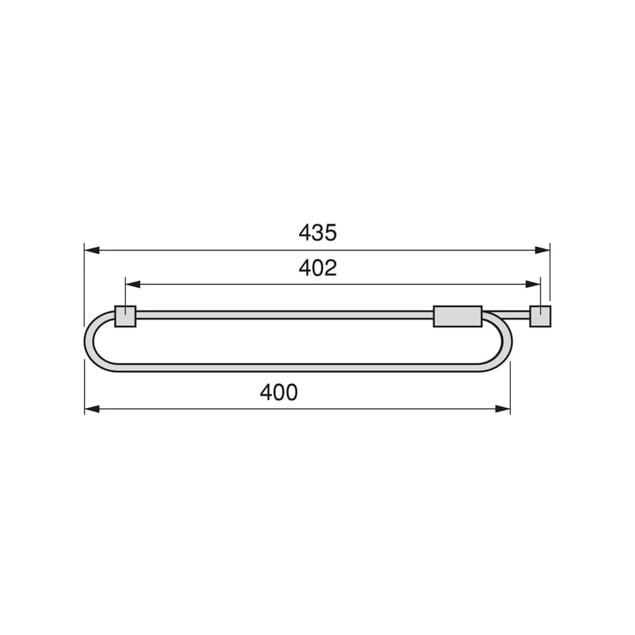 Appendiabiti estraibile 40 cm in acciaio cromo - Sektor