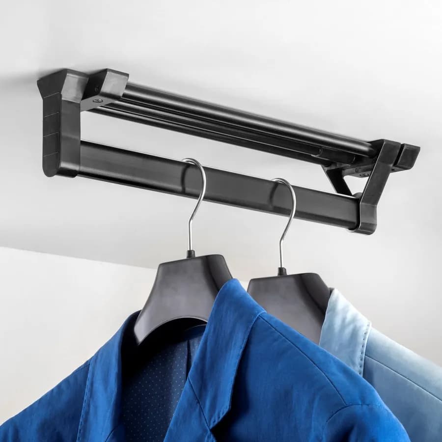 Appendiabiti estraibile 42 cm in alluminio verniciato nero - Sektor