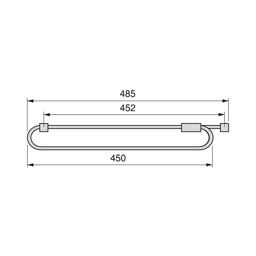 Appendiabiti estraibile 45 cm in acciaio cromo - Sektor