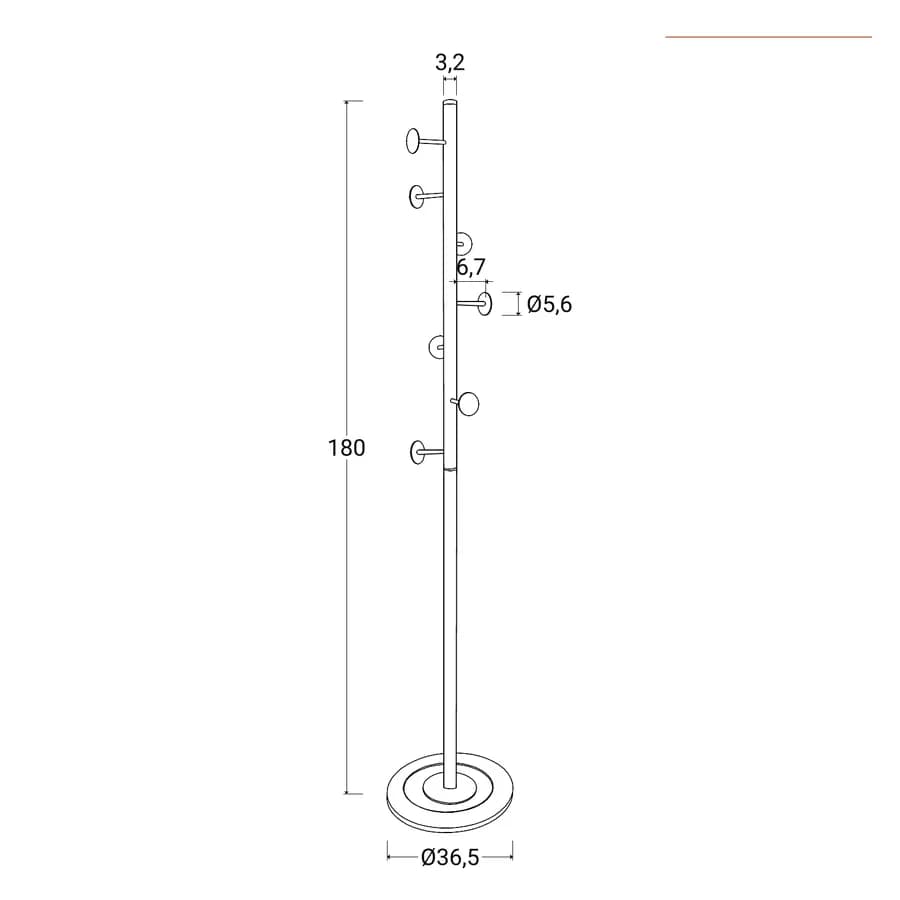 Appendiabiti in metallo bianco con 7 ganci - Colil