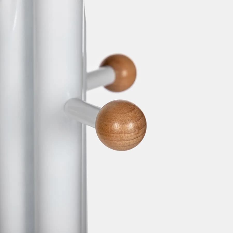 Appendiabiti in metallo bianco e legno - Hansel