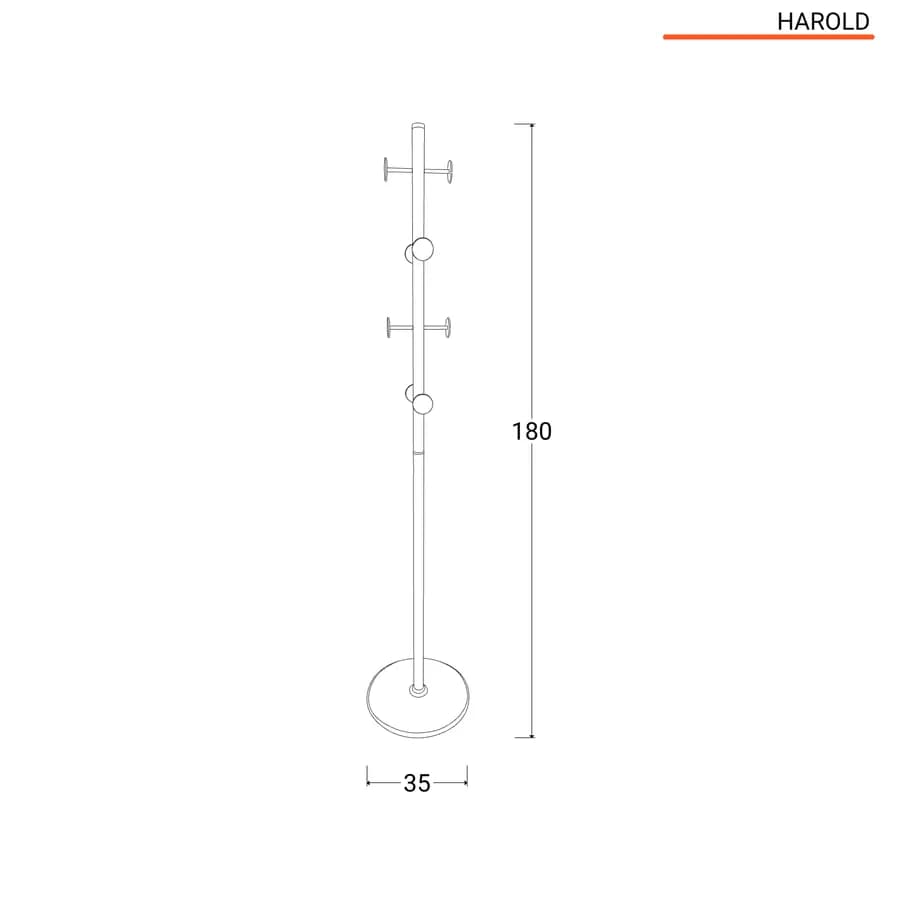 Appendiabiti in metallo con base in marmo bianco - Harold