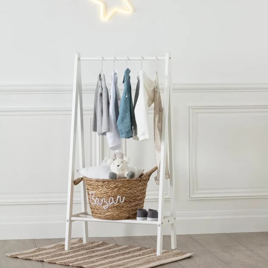 Appendiabiti per bambini 60x114h cm in legno bianco - Kids