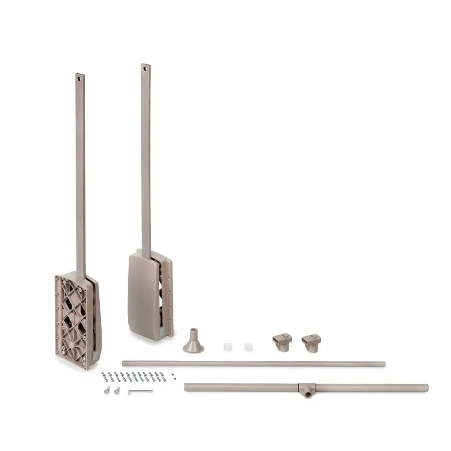 Appendiabiti saliscendi armadio scorrevole larghezza regolabile 83-115 cm grigio pietra - Holden