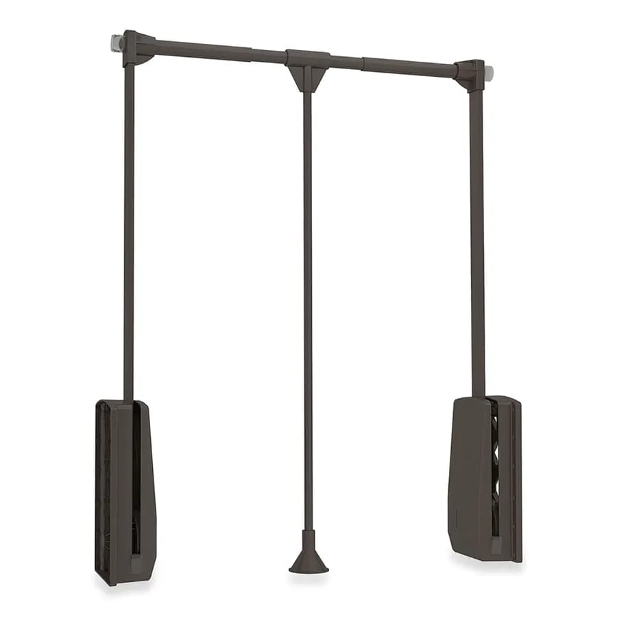 Appendiabiti saliscendi armadio scorrevole con larghezza regolabile 83-115 cm acciaio moka -Holden
