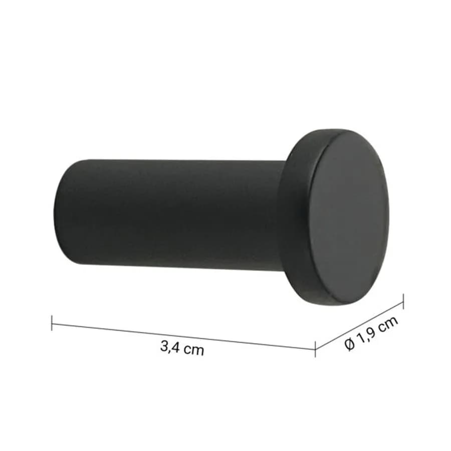 Appendiabiti singolo in ottone e cromall nero opaco - Canarie di Gedy