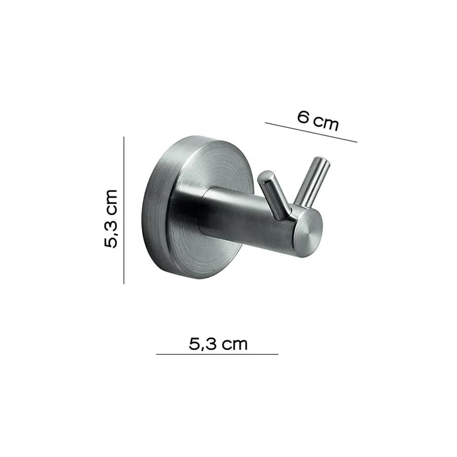 Appendiabiti doppio in acciaio inox spazzolato - Project di Gedy