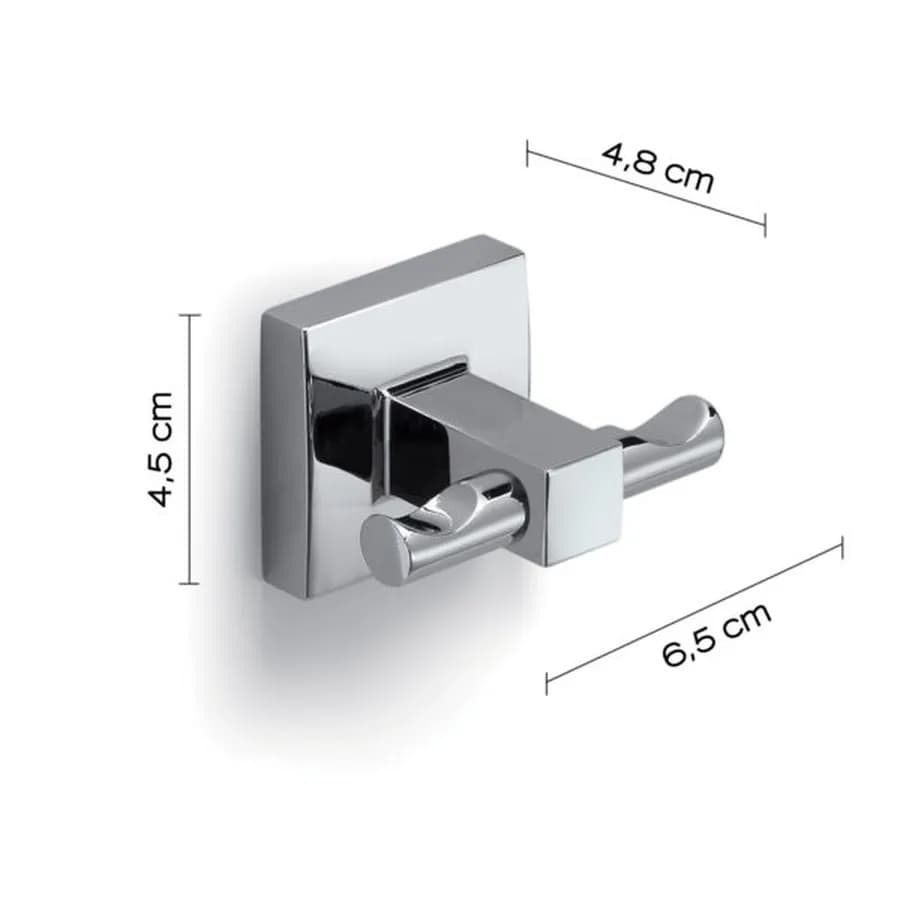 Appendino doppio in acciaio inox e cromall cromo - Olimpo di Gedy