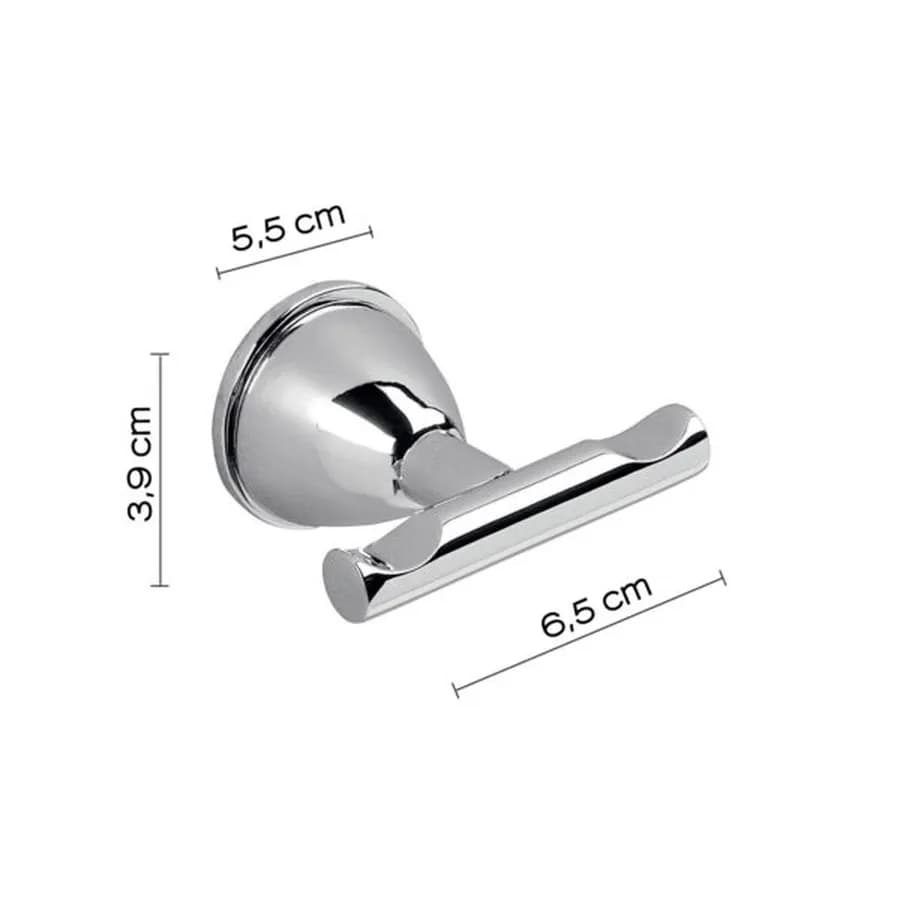 Appendino doppio in acciaio inox e cromall cromo - Genziana di Gedy