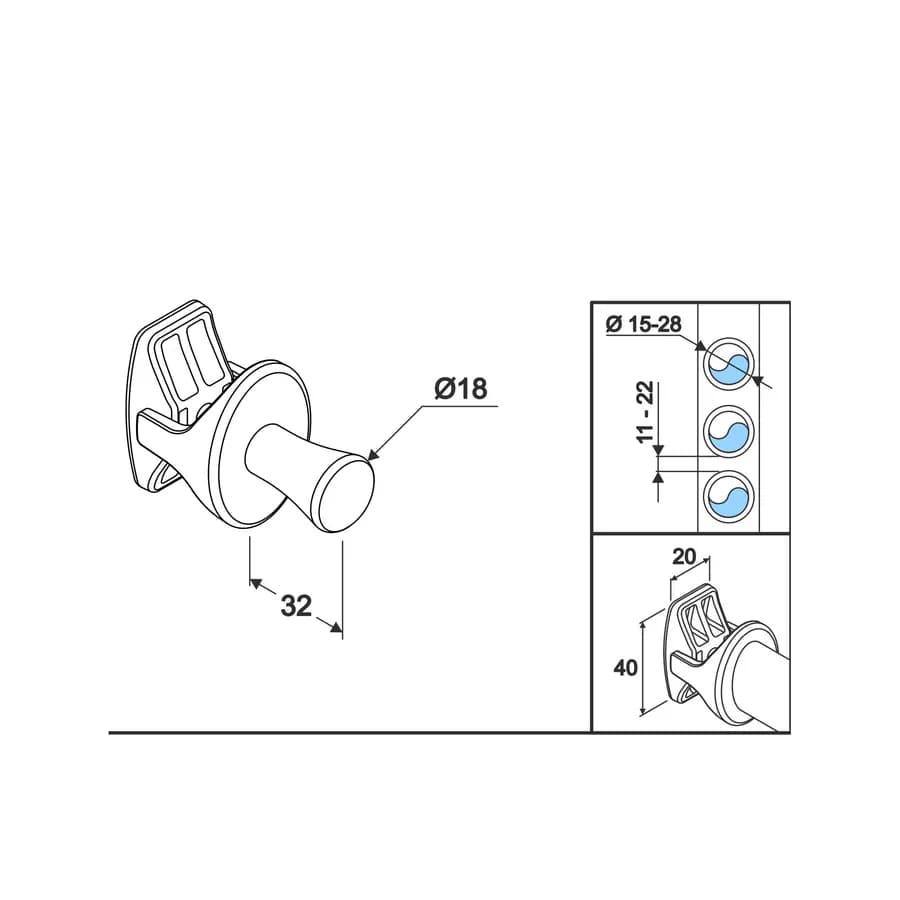 Appendino per radiatore o scaldasalviette bianco in abs