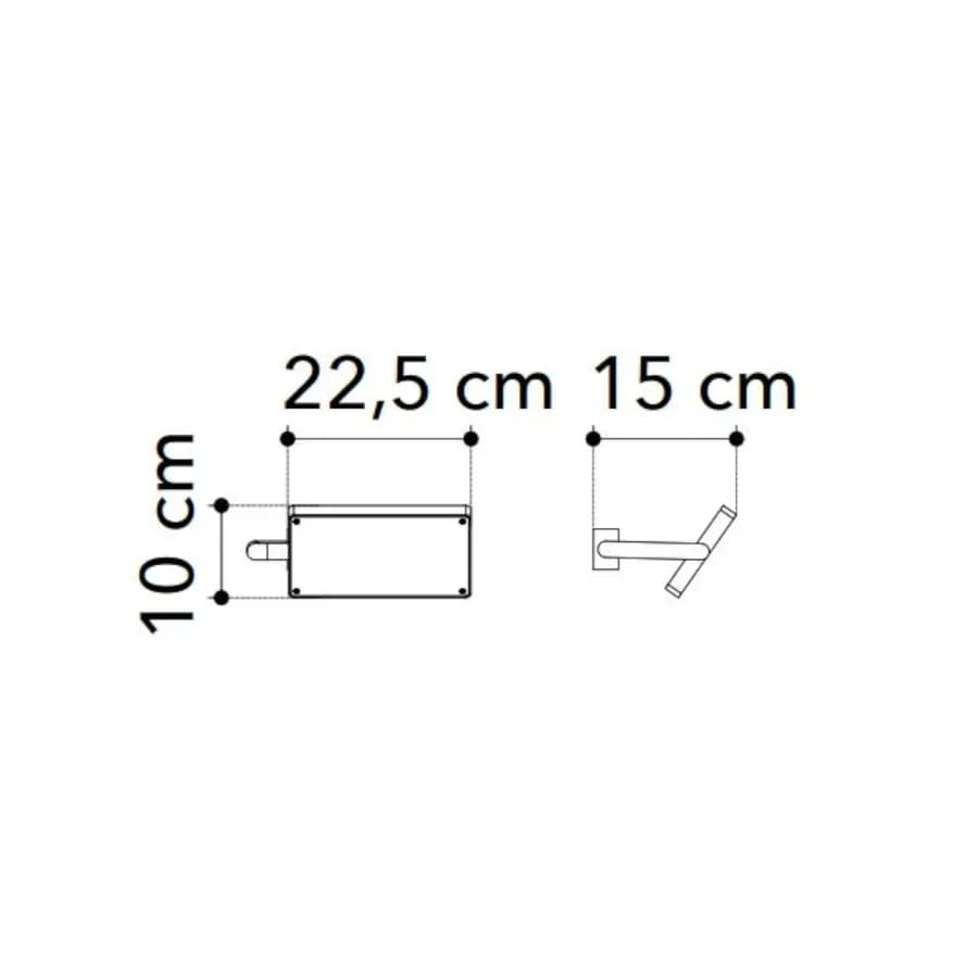 Applique 22,5 cm in alluminio oro e diffusore orientabile