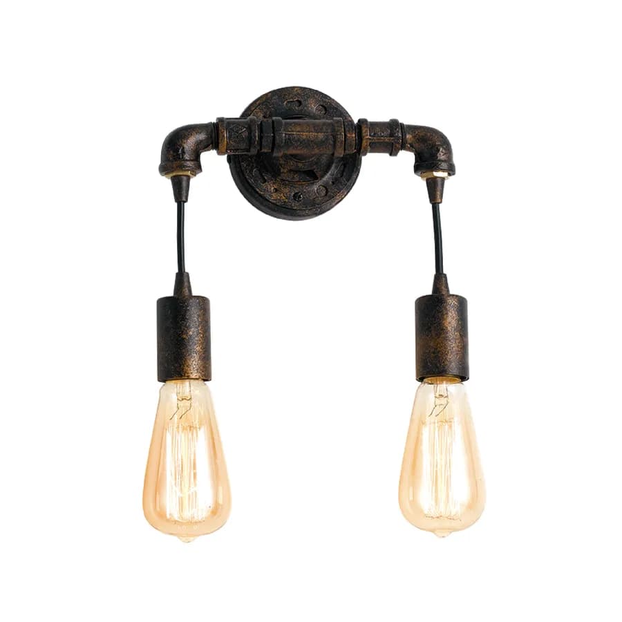 Applique stile industrial 26h cm in metallo effetto ruggine