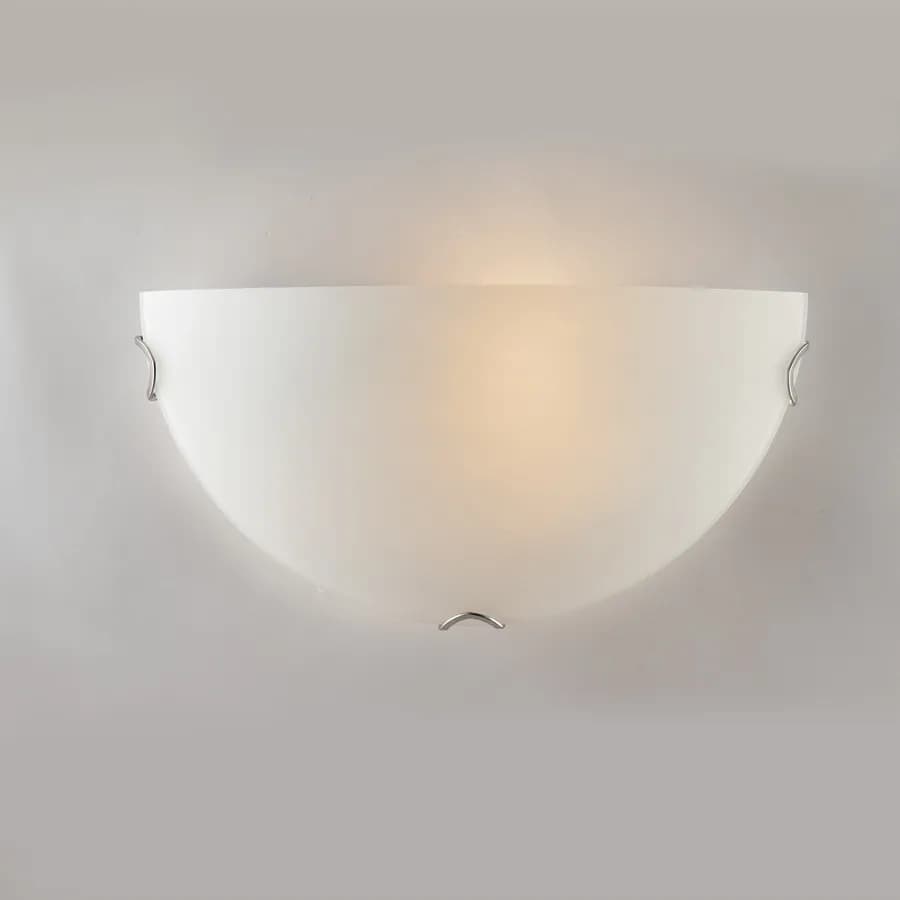 Applique 30x15 cm in vetro bianco satinato