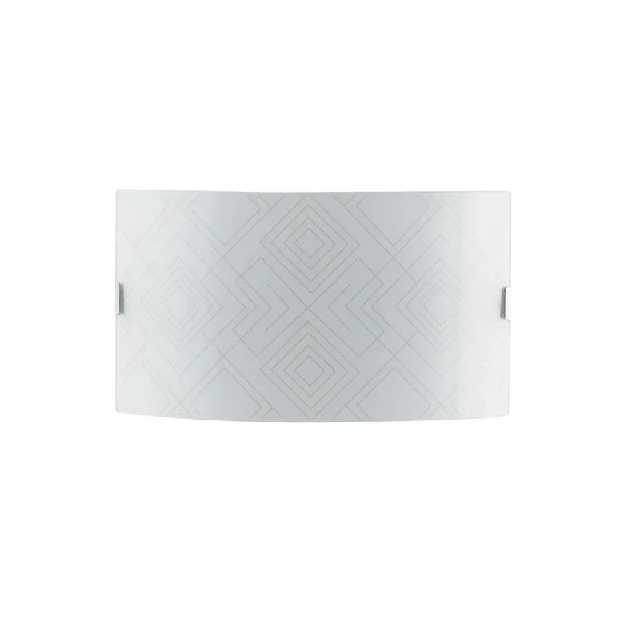 Applique 35x20 cm in vetro bianco e decoro graniglia