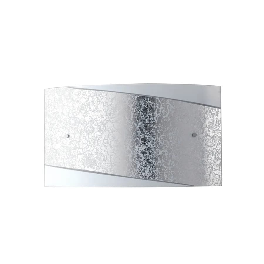 Applique 45x25 cm in vetro e foglia argento