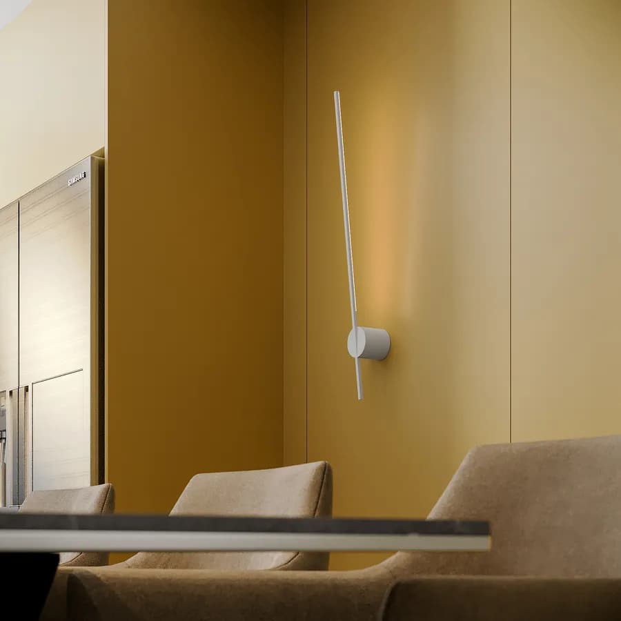 Applique a luce calda 78,8 cm in alluminio bianco goffrato