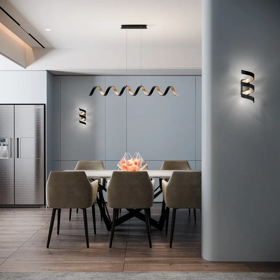 Applique a luce naturale 26 cm in alluminio nero goffrato e interno oro