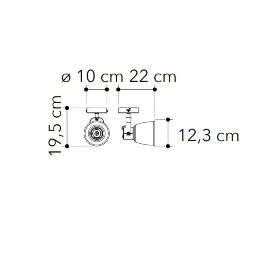 Applique da interno 12x22 cm in metallo marrone