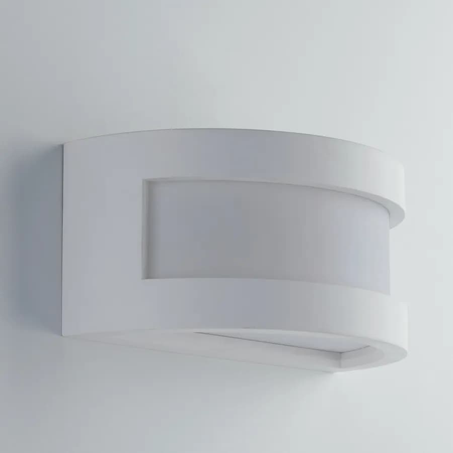 Applique da interno 25x12 cm in gesso bianco verniciabile