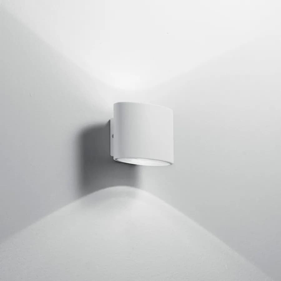 Applique LED biemissione da esterno 12,9x8,5 cm in alluminio bianco