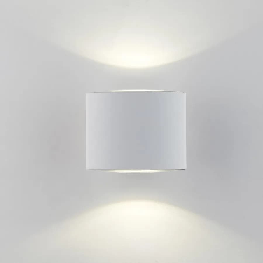 Applique LED biemissione da esterno 12,9x8,5 cm in alluminio bianco