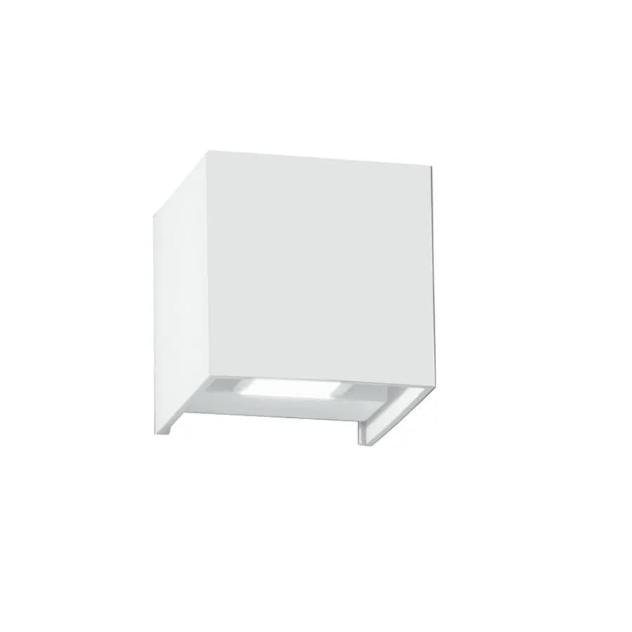 Applique LED biemissione da esterno 12x12 cm luce fredda in alluminio bianco