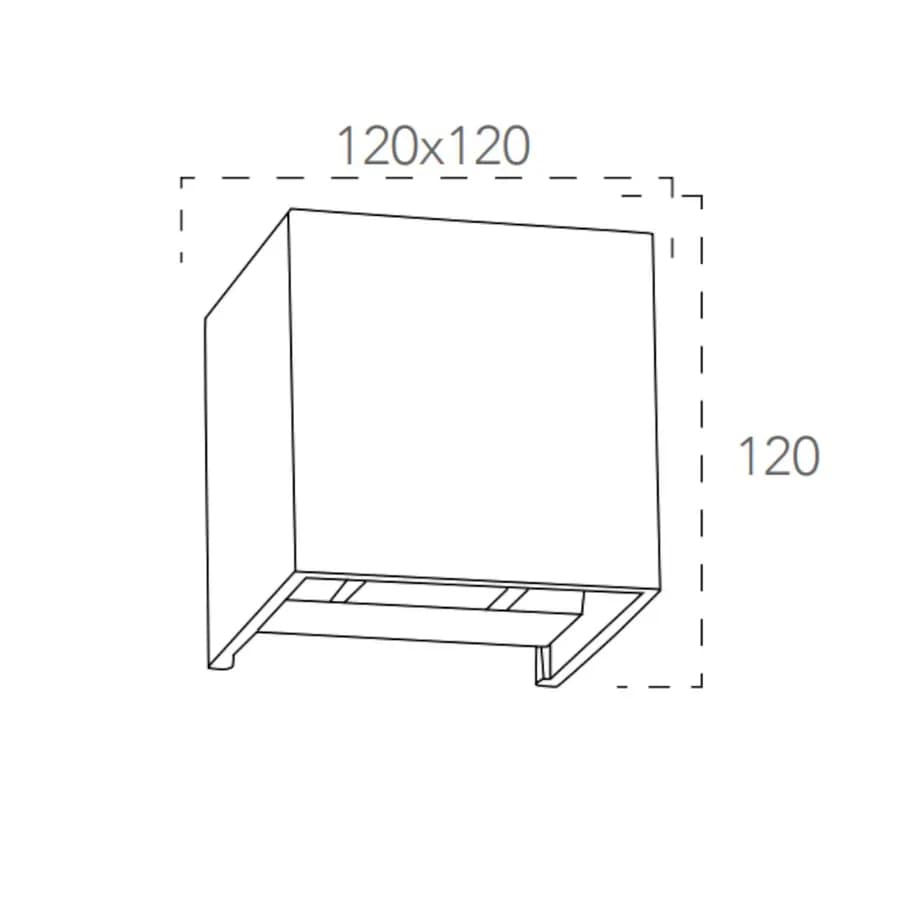 Applique LED biemissione da esterno 12x12 cm luce fredda in alluminio bianco