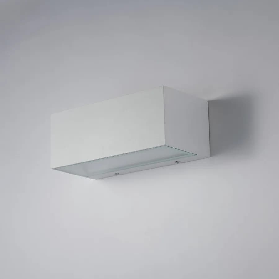 Applique LED biemissione da esterno 22x10 cm in alluminio bianco