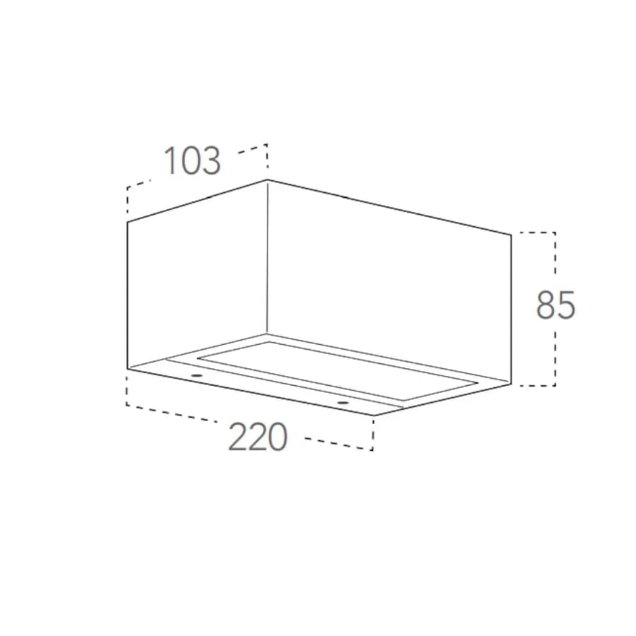Applique LED biemissione da esterno 22x10 cm in alluminio bianco