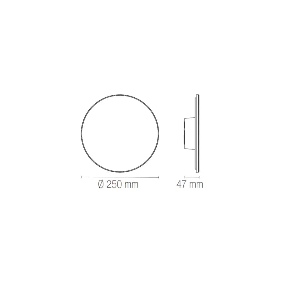 Applique LED da esterno rotonda 25 cm in policarbonato nero