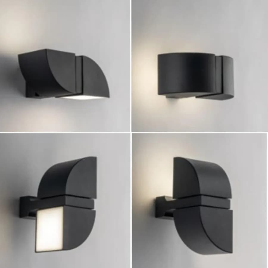 Applique LED da esterno regolabile 15,3x20,2 cm in alluminio goffrato antracite