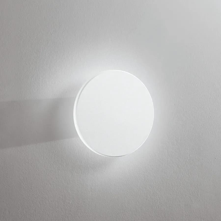 Applique LED da esterno rotonda 18 cm in policarbonato bianco