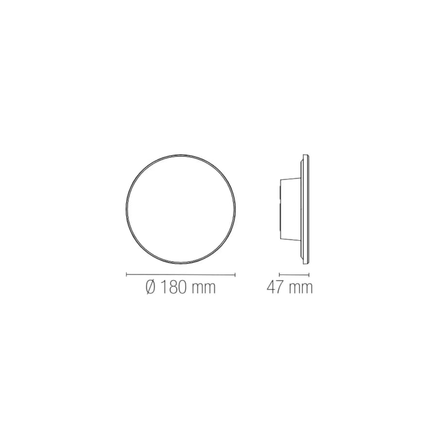 Applique LED da esterno rotonda 18 cm in policarbonato bianco