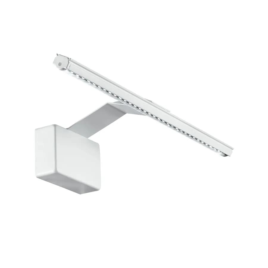Applique LED da interno 30,5x10 cm alluminio goffrato bianco
