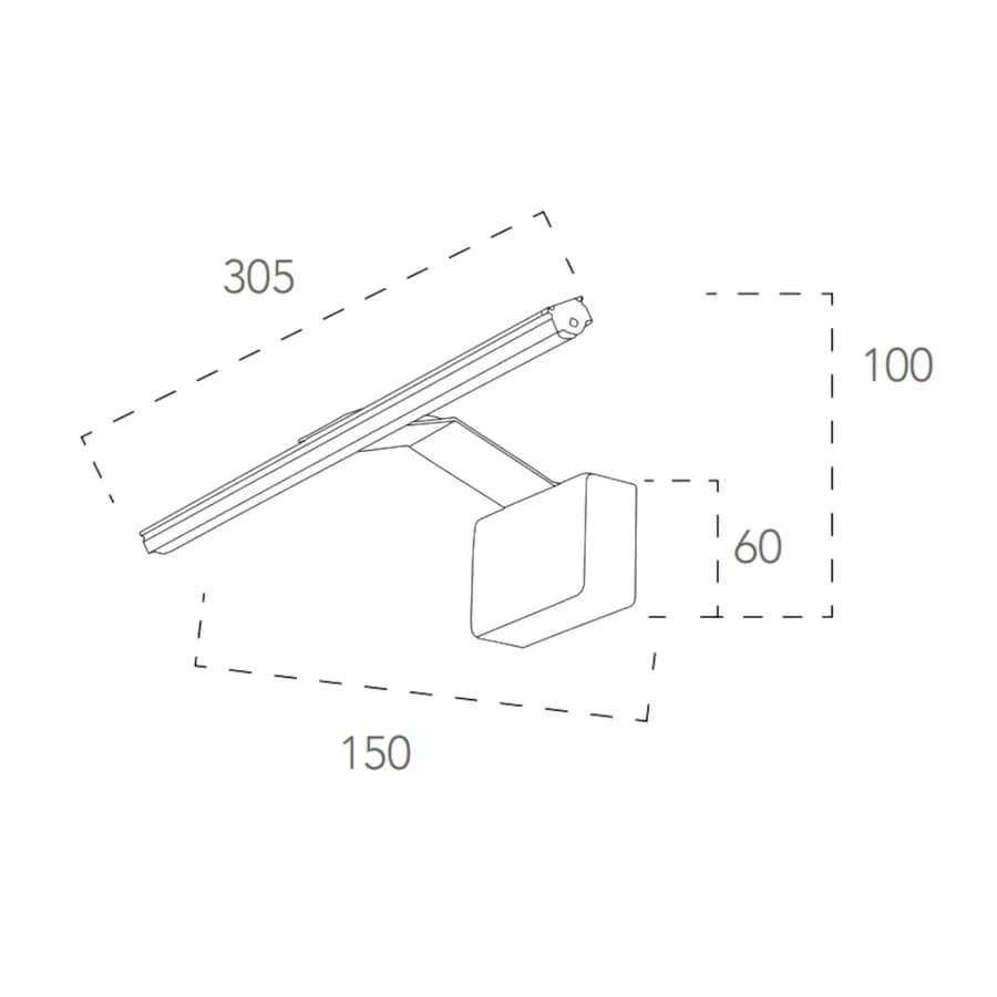Applique LED da interno 30,5x10 cm alluminio goffrato bianco