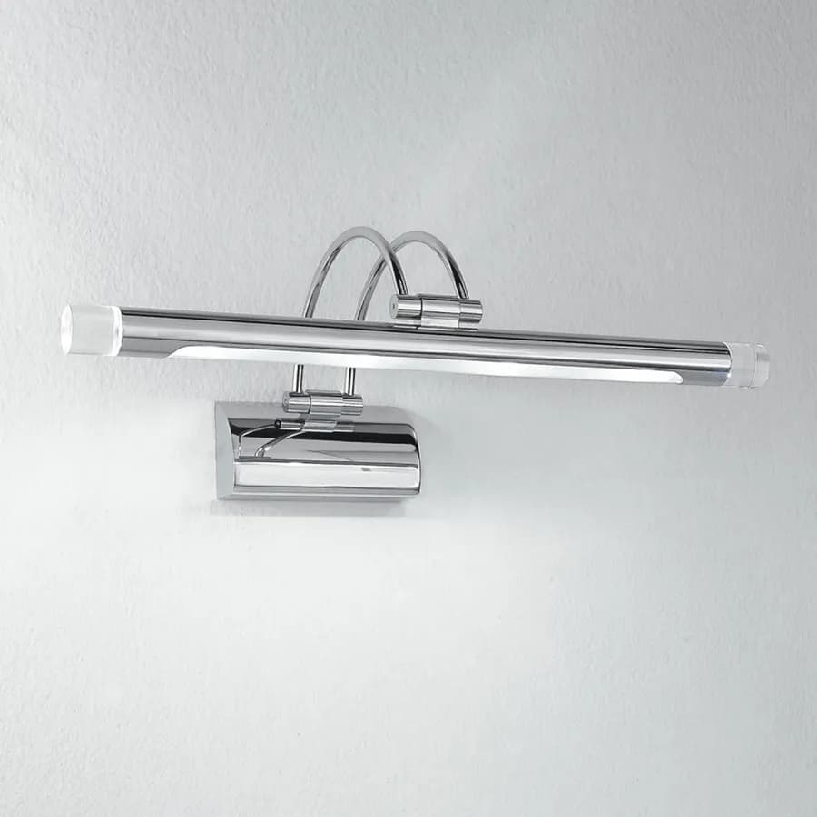 Applique LED da interno 40,3x12 cm metallo cromato