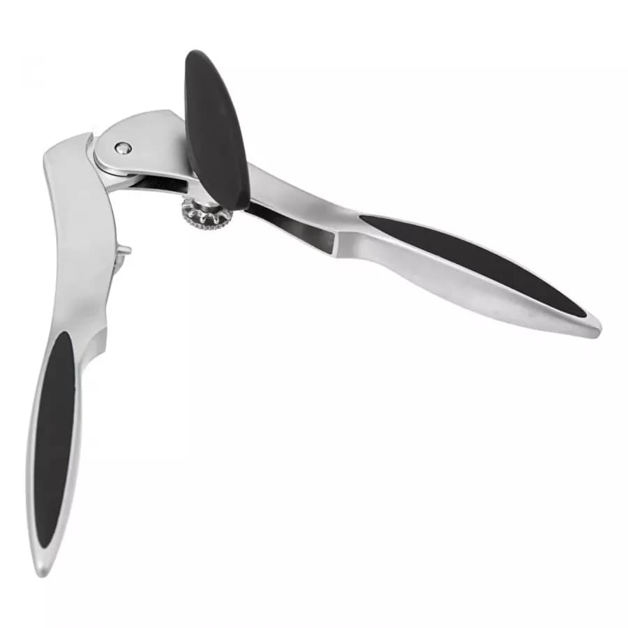 Apriscatole in zinco cromo con rivestimento antiscivolo nero