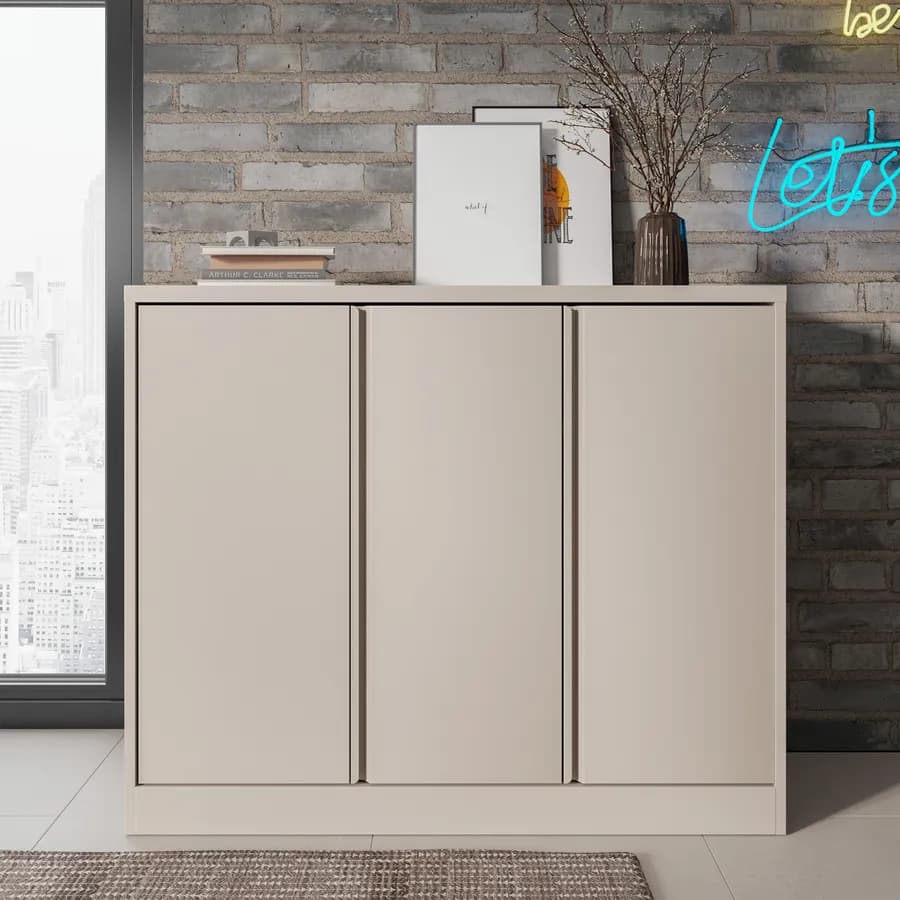 Armadietto 120x100h cm in acciaio verniciato crema con 3 ante - Latino