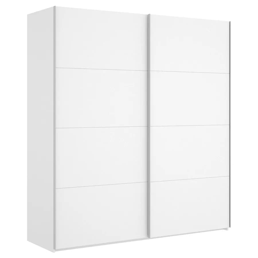 Armadio 180x204h cm con ante scorrevoli in legno bianco lucido - Cosby