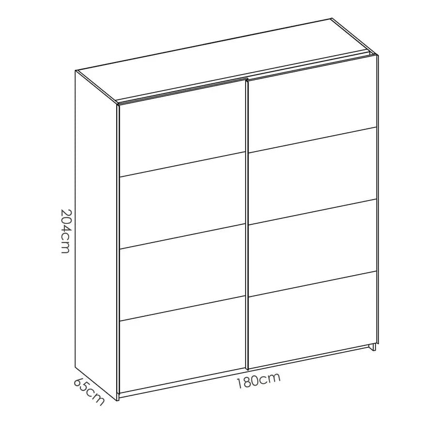 Armadio 180x204h cm con ante scorrevoli in legno bianco lucido - Cosby