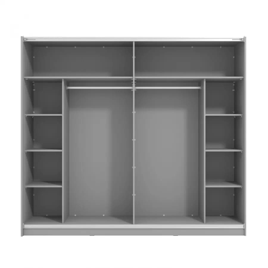 Armadio 237x210h cm con specchio e 2 ante scorrevoli grafite - Rufus