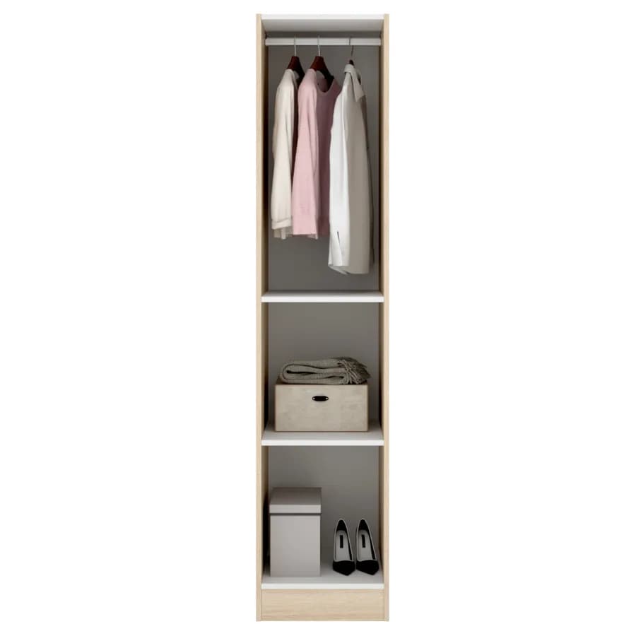 Armadio 41x184 h cm con barra appendiabiti e anta in legno rovere naturale - Axel
